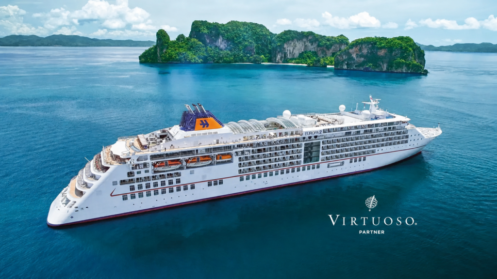 MS EUROPA 2 von Hapag-Lloyd Cruises mit Virtuoso Partner Logo